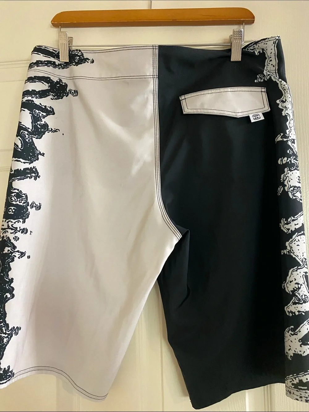 Billabong Black and White Split-Panel Men's Swim Trunks